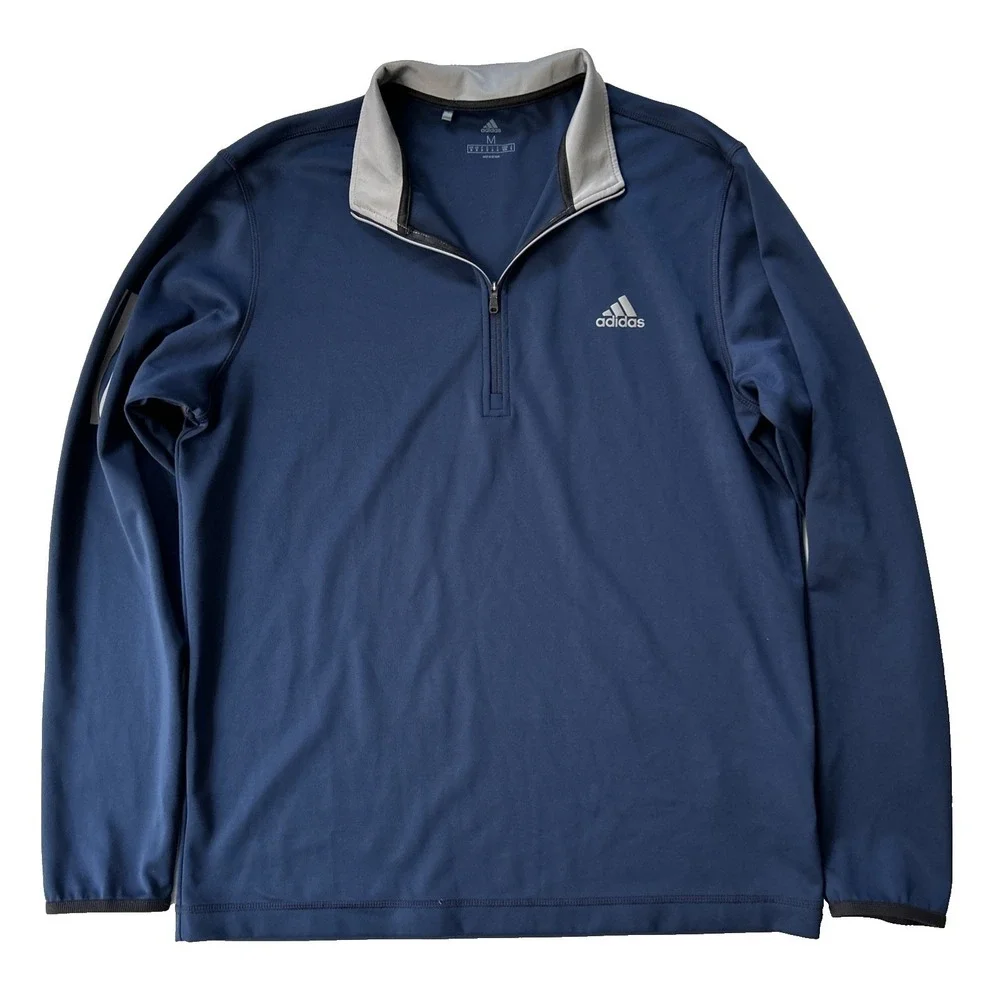 Adidas Quarter‎ Zip Men's Medium 1/4 Zip Pullover Golf Preppy Performance Shirt